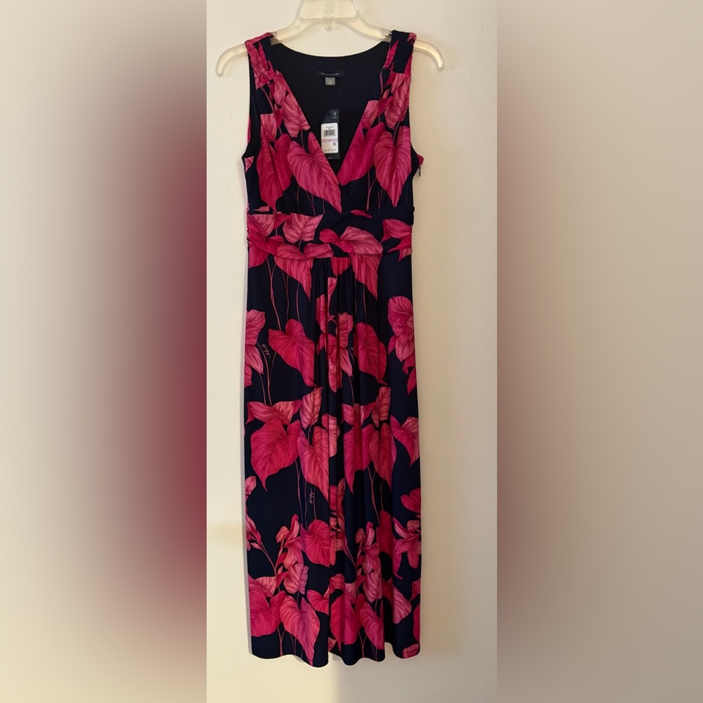 Tommy Hilfiger Floral Sleeveless Maxi Dress - Pink and Navy Size 6
